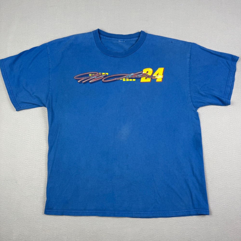 Vintage Jeff Gordon NASCAR T-Shirt Blue Chase Authentics Number 24 Mens L - Picture 2 of 7
